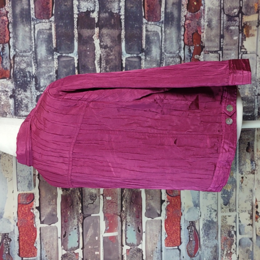 Ruby Rd. Crinkle/Pucker Denim-Style Jacket - Picture 5 of 7